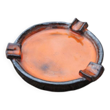 Ancien Cendrier en Grès Orange