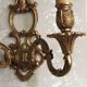 Large Vintage French Bronze Open Back Design Leaf Detail Double Wall Light 4740
