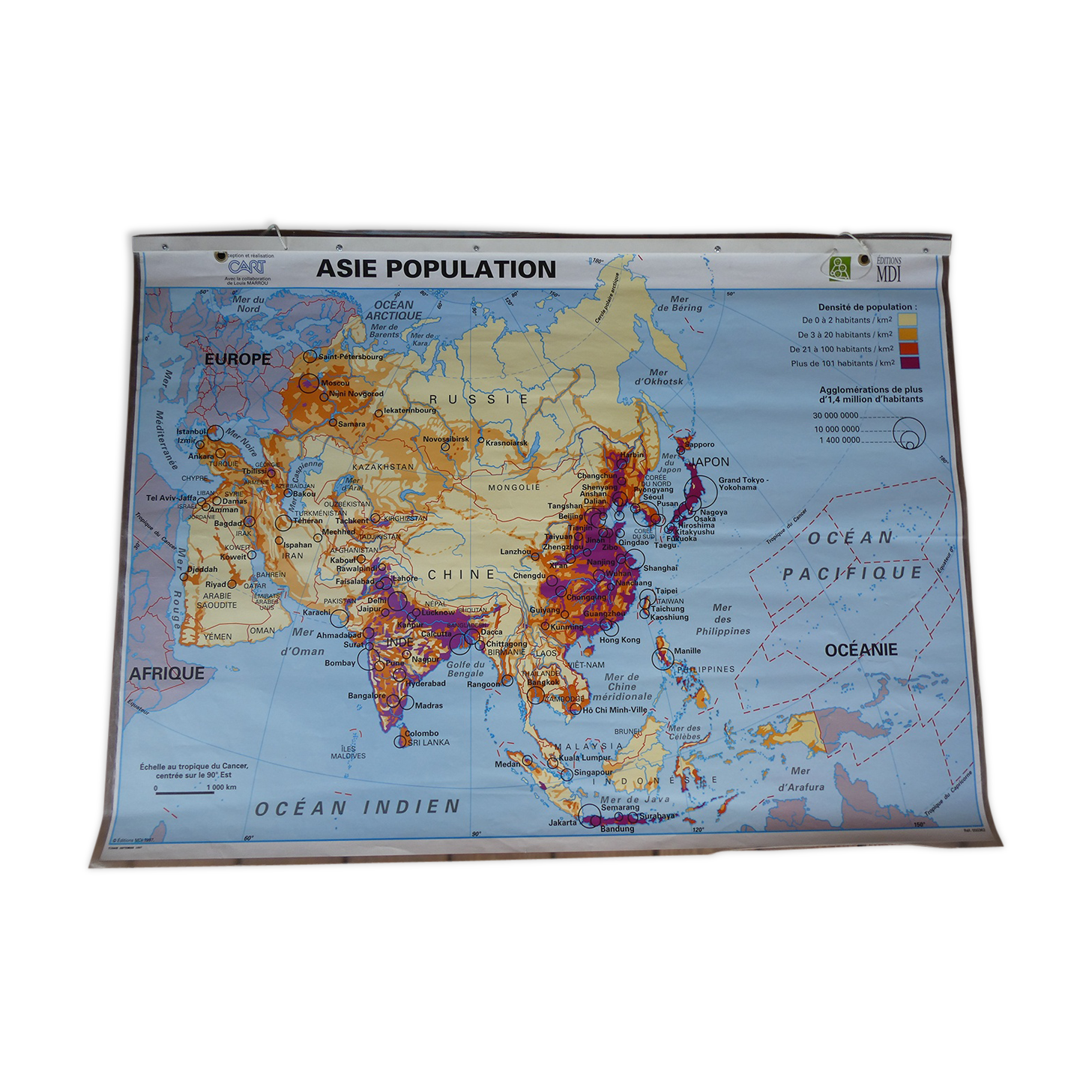 School map poster vintage of Asia Edition MDI