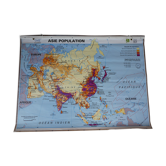Carte scolaire poster vintage de l'Asie édition MDI