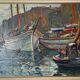 Antique painting, seascape signed Louis Dufour, dated 1943