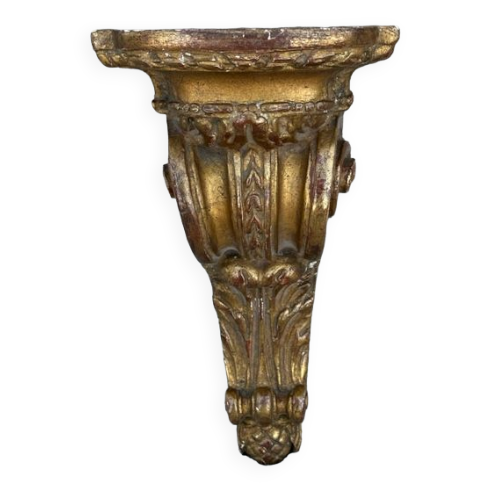 Wall lamp console in gilded wood