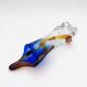 Large stretched glass sculpture vase from Bohemia – Cobalt blue, Amber