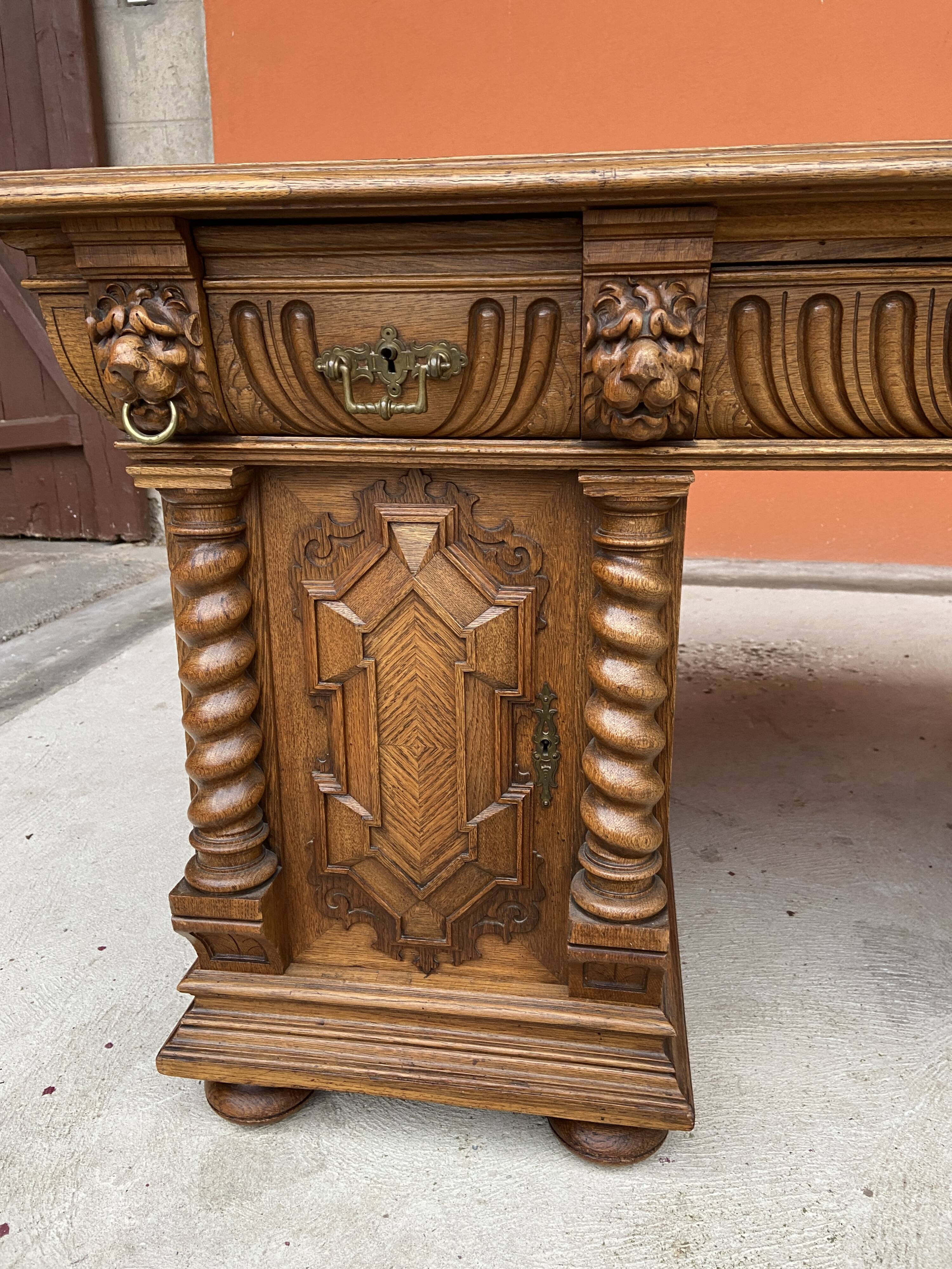 Renaissance style flat desk 1900