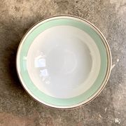 Luneville salad bowl in water-green and gilded opaque porcelain