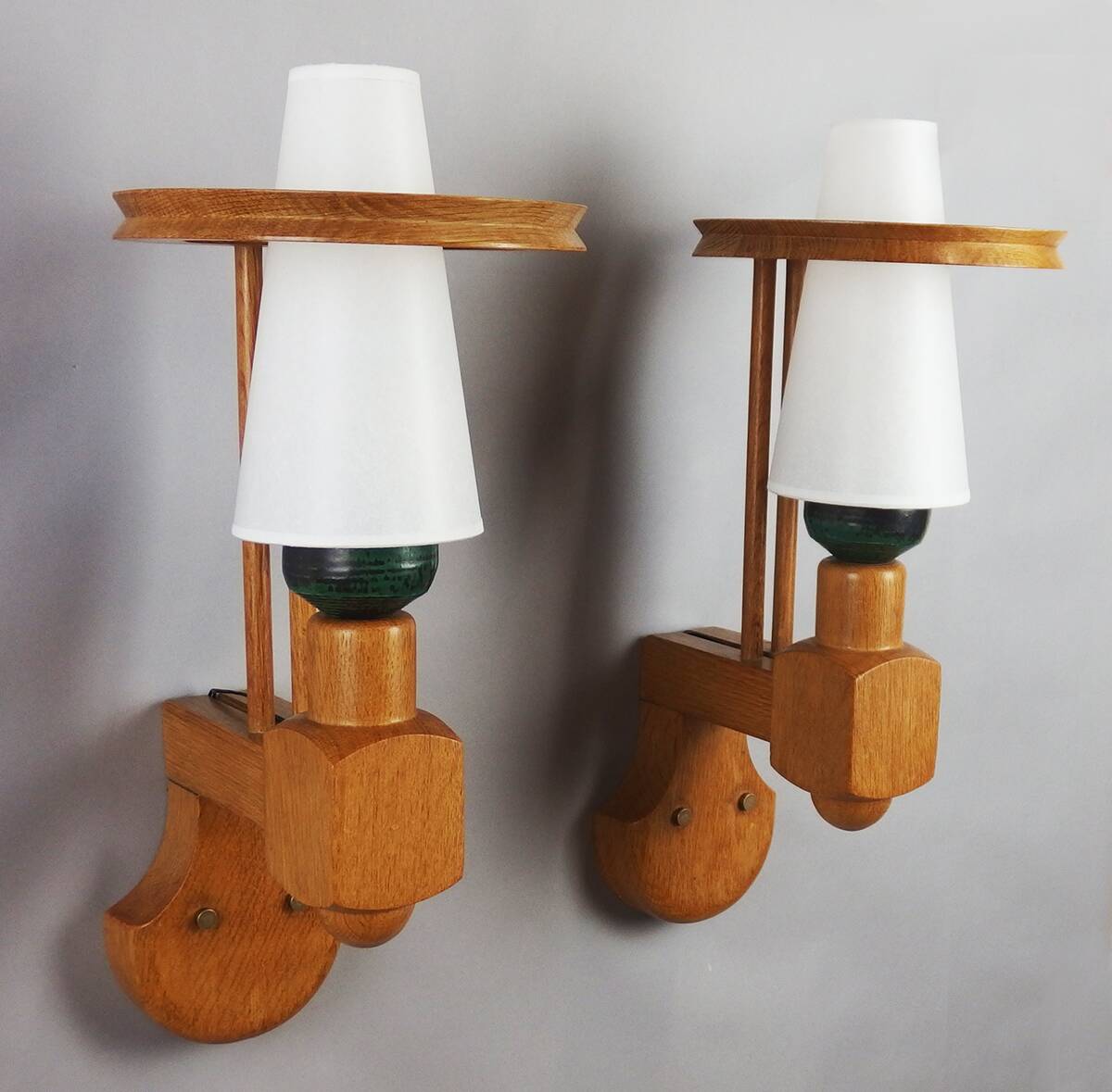 Pair of wall lights by Guillerme and Chambron
