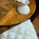 Pineapple bonbonnière in white opaline