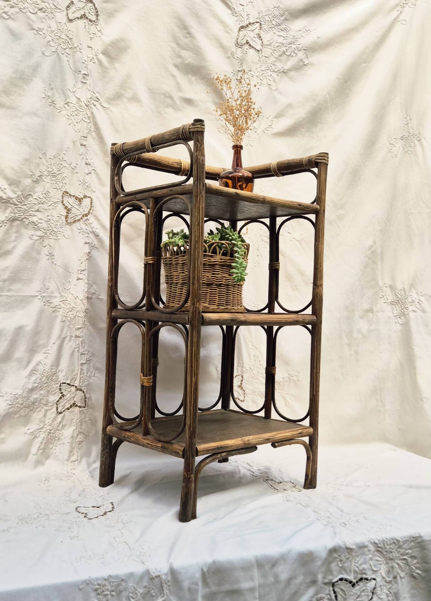 Rattan shelf