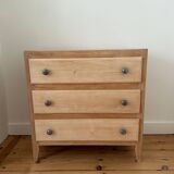 Vintage raw wood chest of drawers