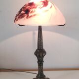 Art nouveau lamp signed Paris Stars 1950 and glass paste