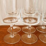 10 old cylindrical crystal glasses