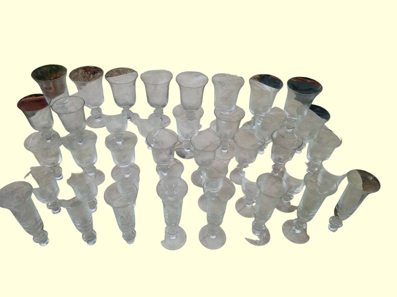 Set of 40 La Rochère Amitier crystal glasses from the 19th century + 8 replacements