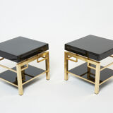 Pair of brass lacquer sofa pieces Guy Lefevre House Jansen 1970