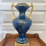 Antique large empire vase blue & gold jaguet pinon 40cm 2.6kg
