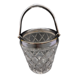 Vintage ice bucket in bevel glass and metal