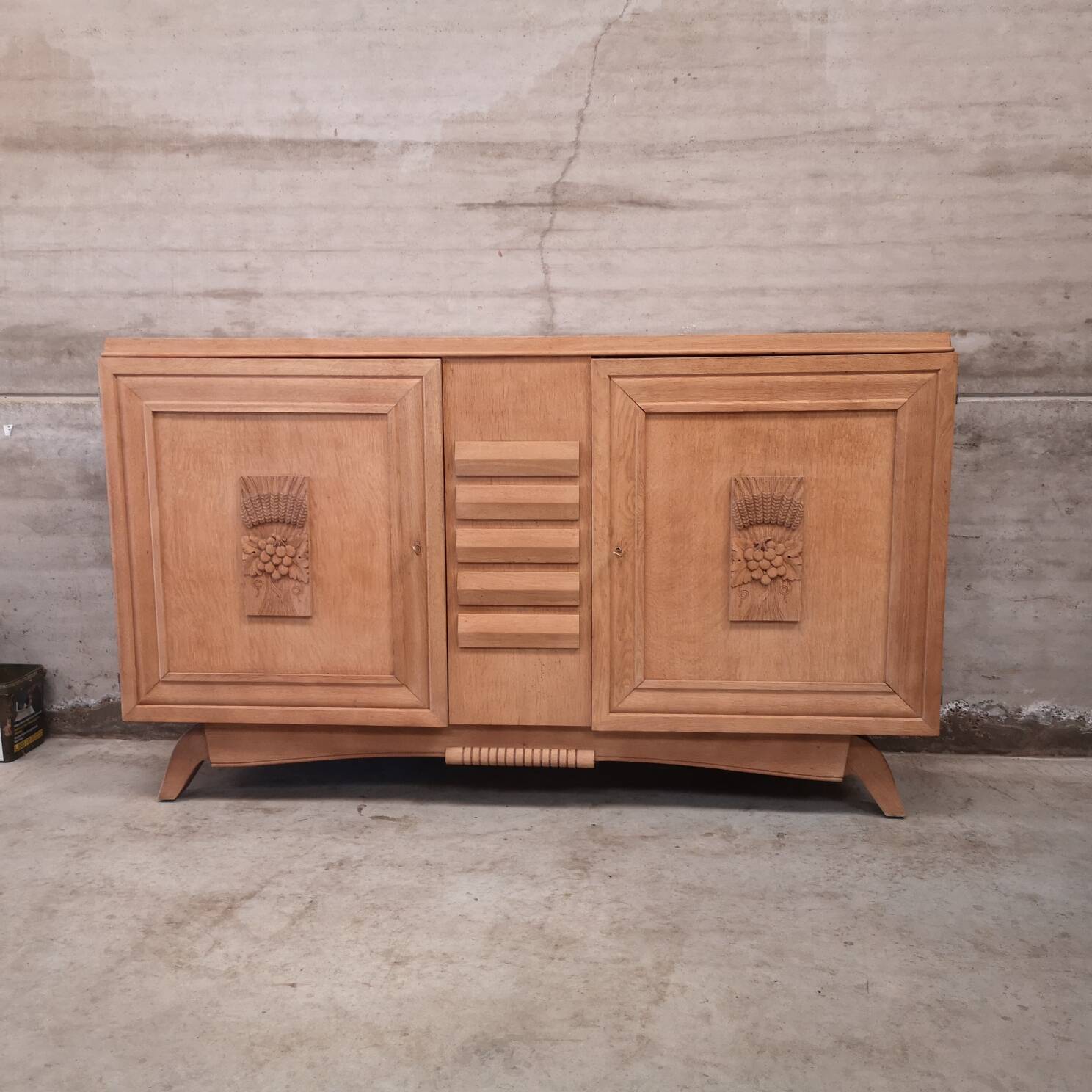 Buffet dresser sideboard bleached oak 1940 art deco