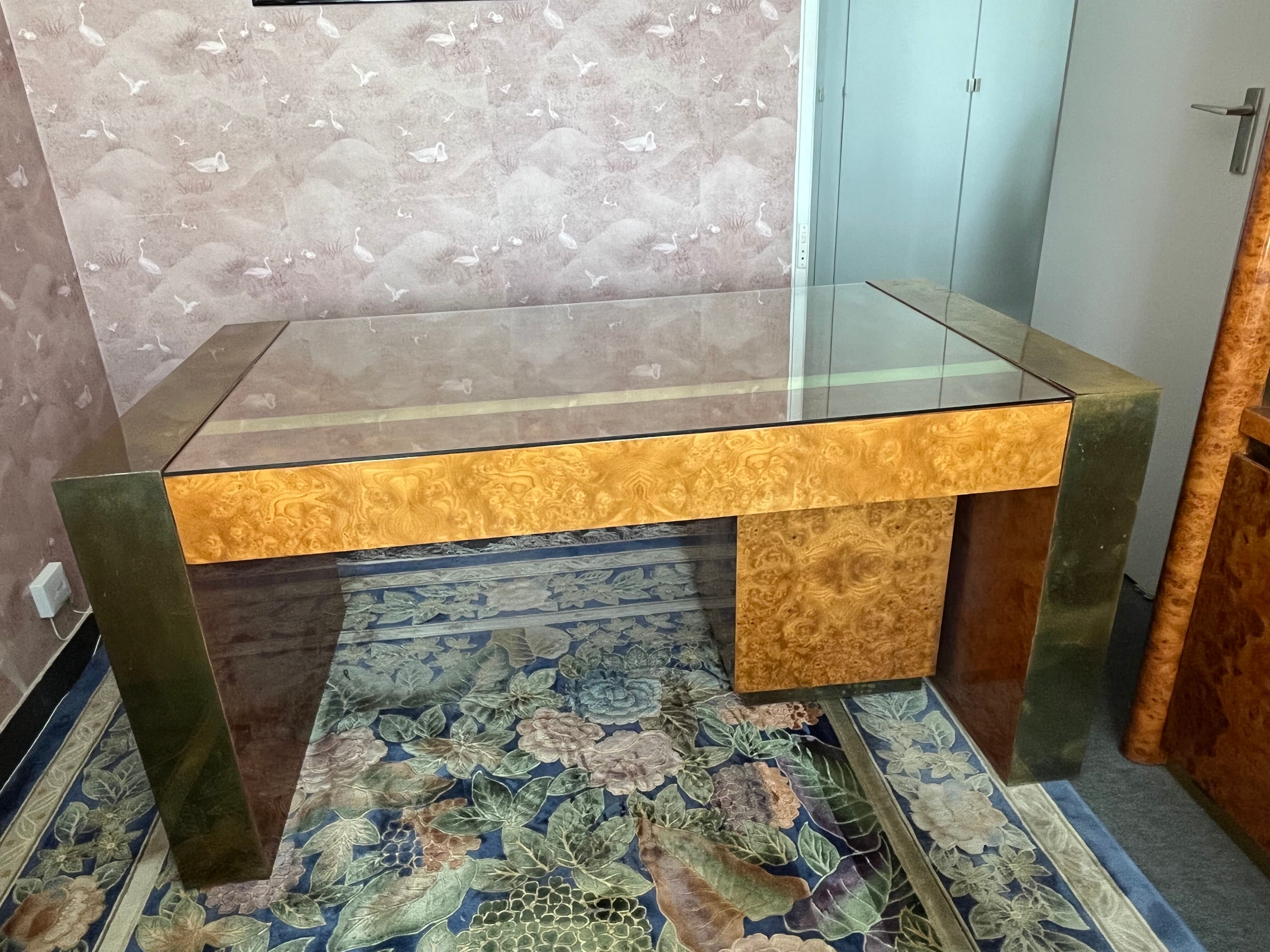 Jean-Claude Mahey elm burl desk