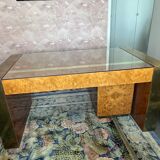 Elm burr desk Jean-Claude Mahey