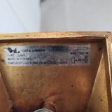 Pair of vintage brass wall lights Verre Lumiere