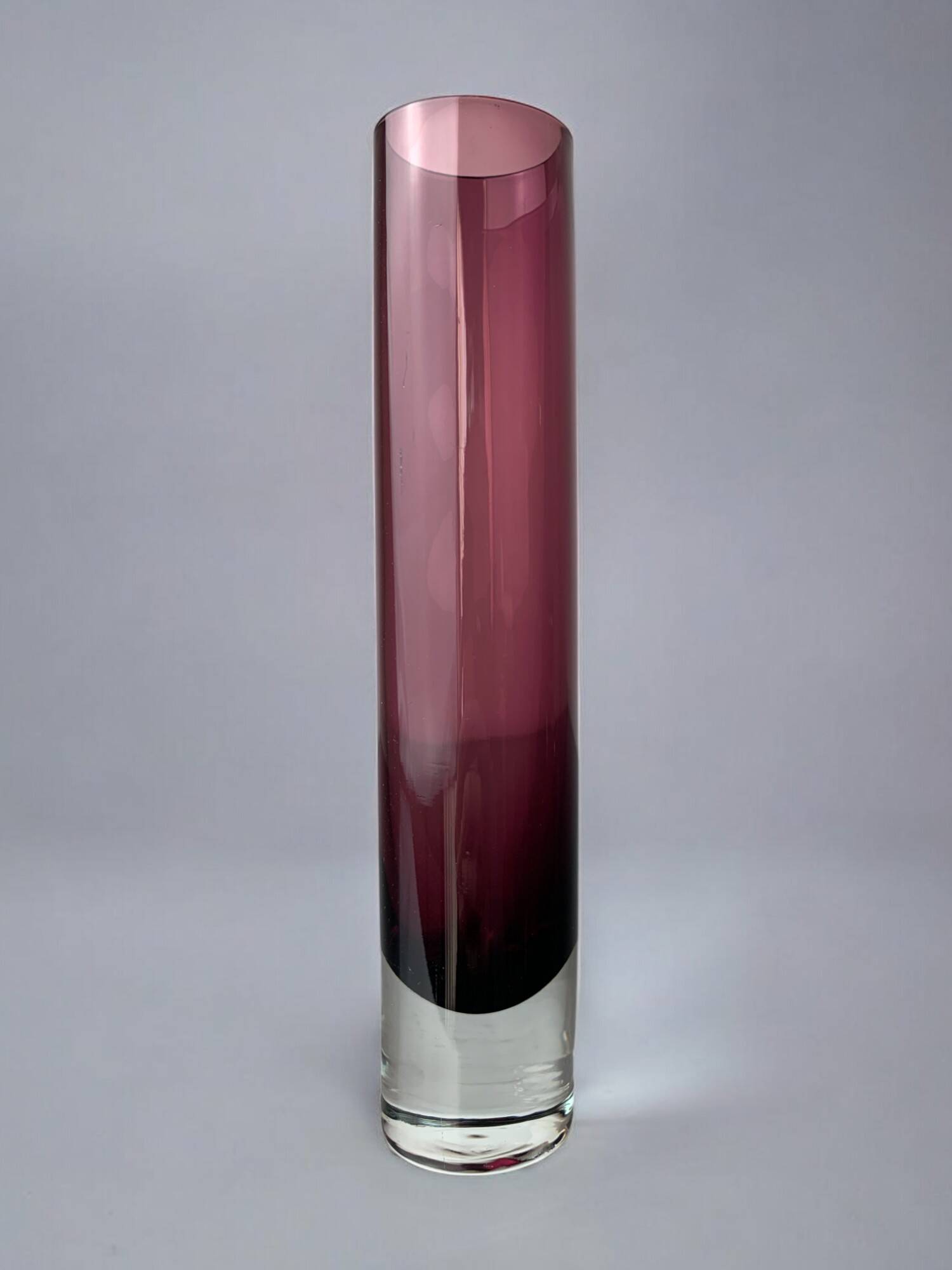 Sommerso Circular Purple Vase by Seguso, Murano, Italy, 1970