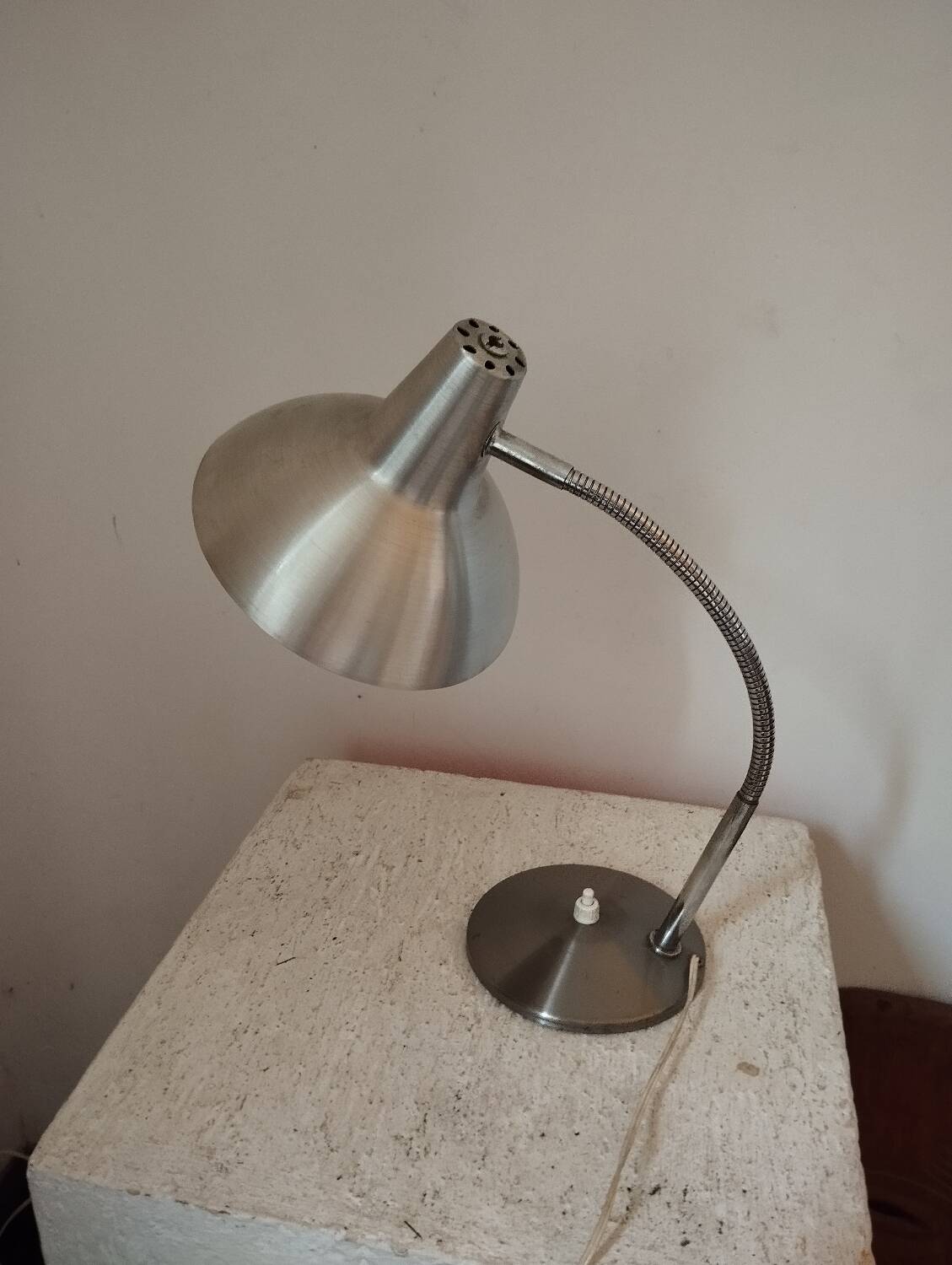 Vintage brushed aluminum wall lamp