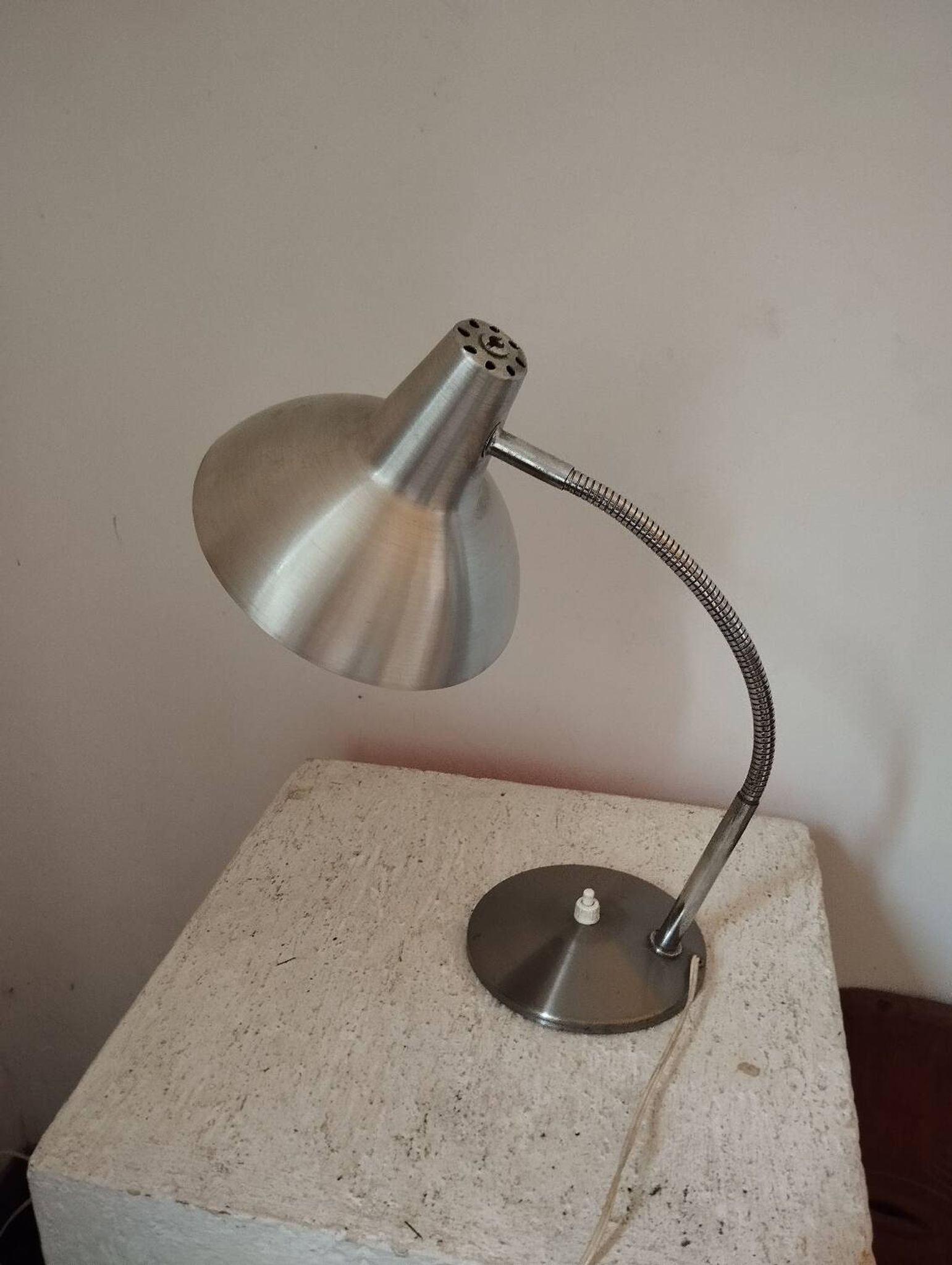 Vintage brushed aluminum wall lamp
