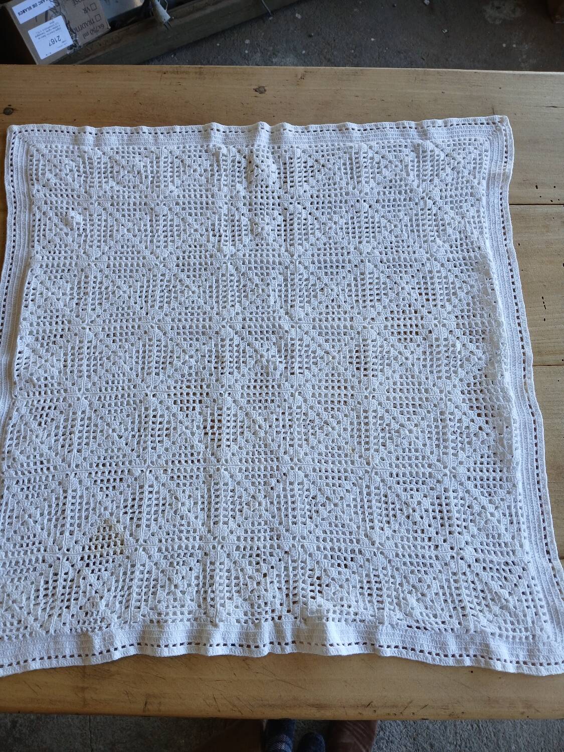 Handmade crochet antique pillowcase