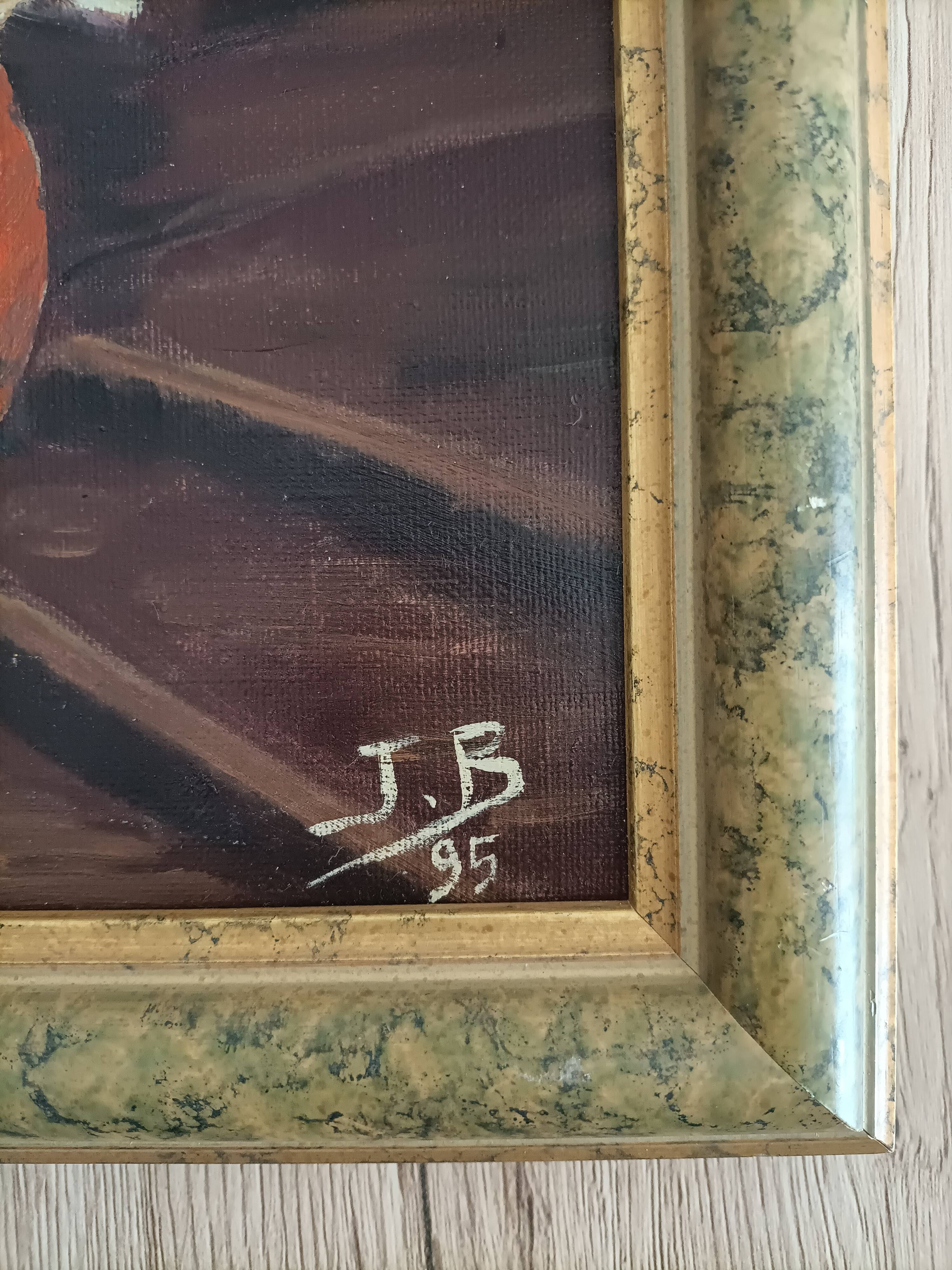 Still life painting signed jacqueline berteaux-dubuc - 1995
