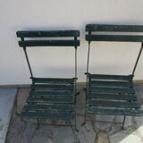 Pair of old folding garden chairs