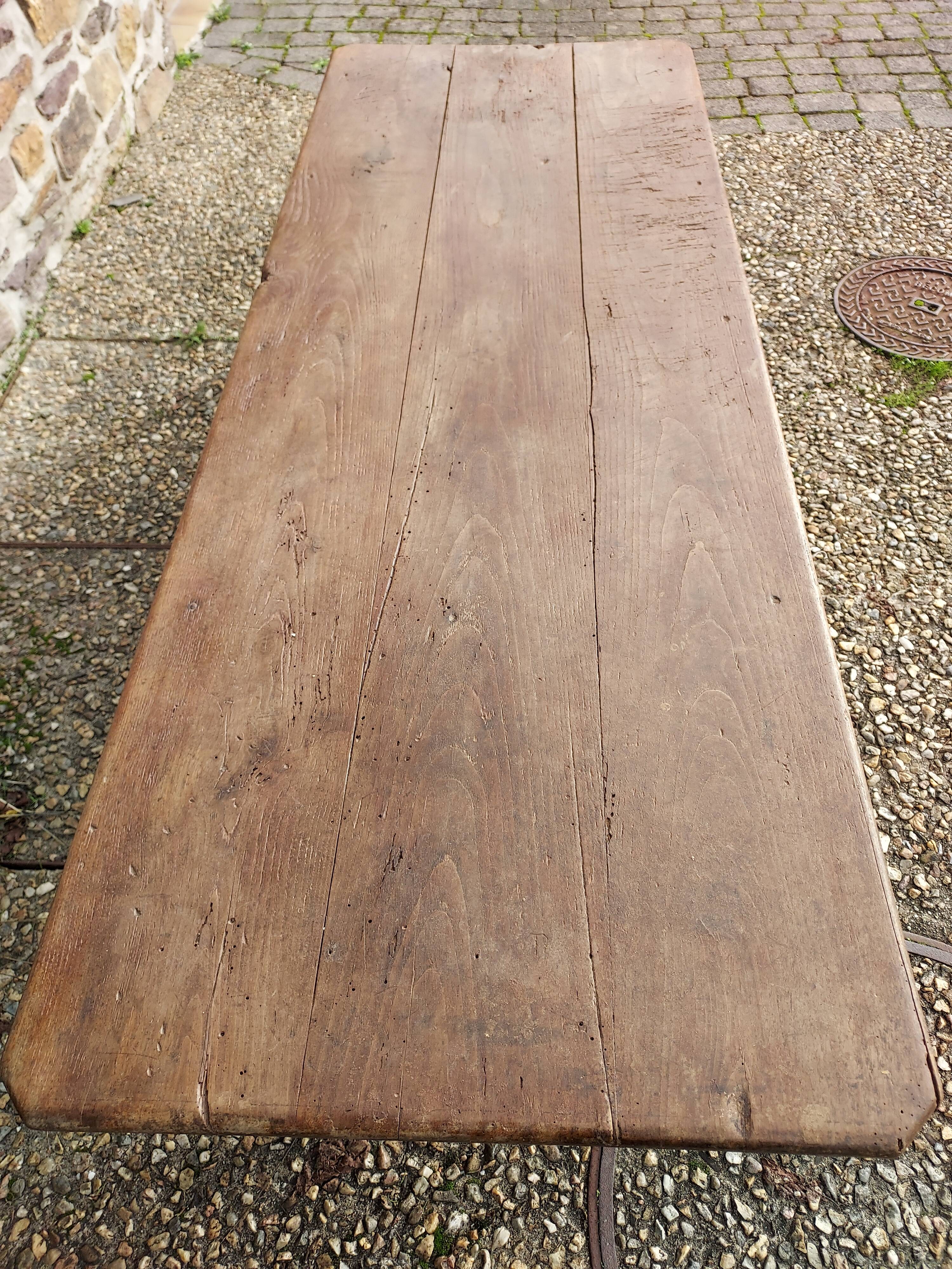 Large farmhouse coffee table, old table