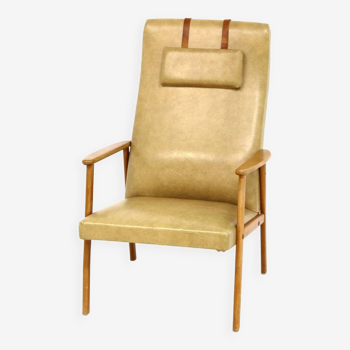 Scandinavian leatherette armchair, Sweden, 1960