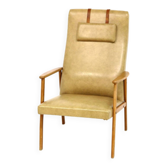 Fauteuil scandinave en skaï, Suède, 1960