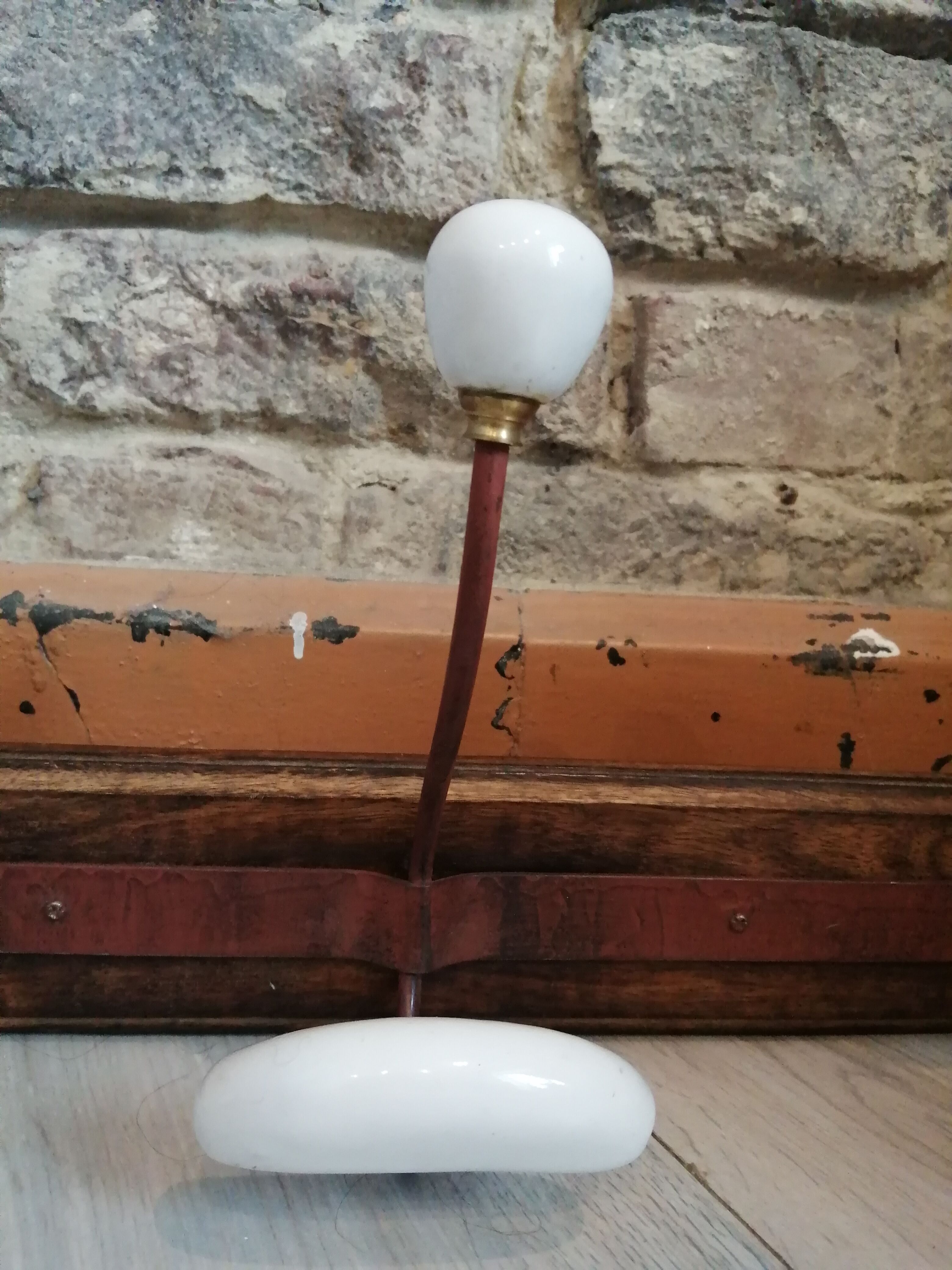 Porcelain wood coat holder