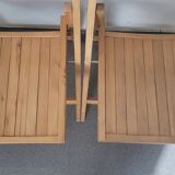 Pair of vintage wooden folding chairs