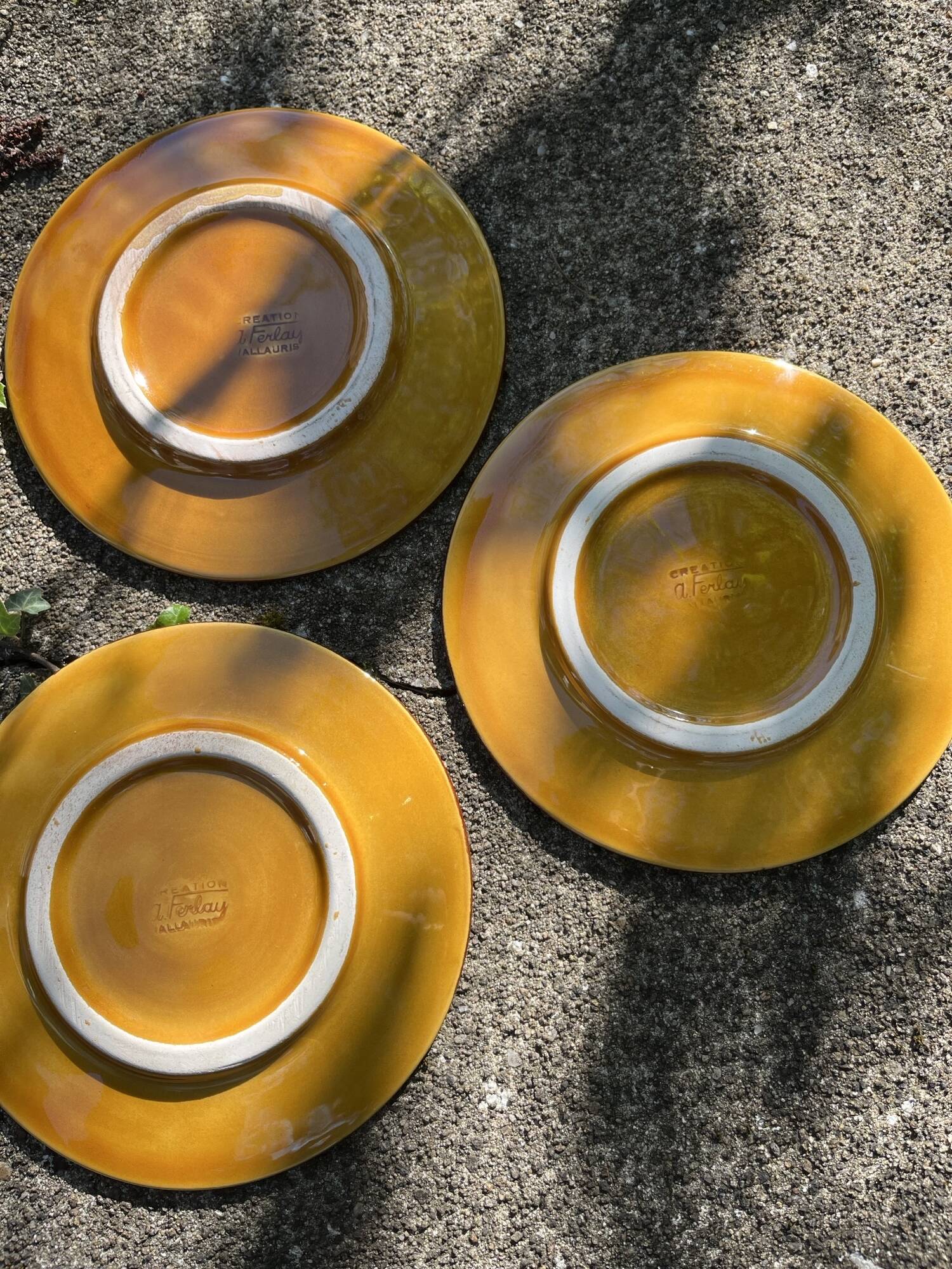 3 small plates 18 cm Ferlay Vallauris