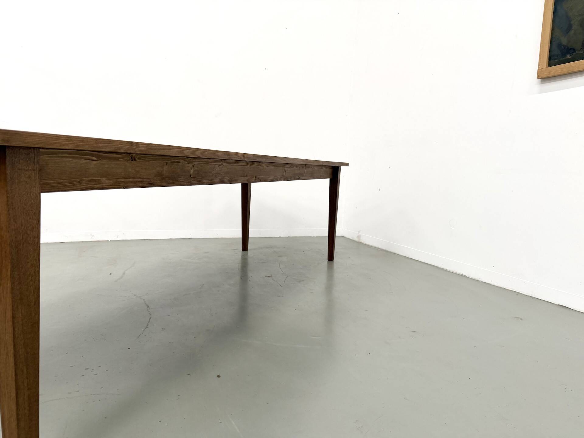Farm table with tapered legs, L 260 cm