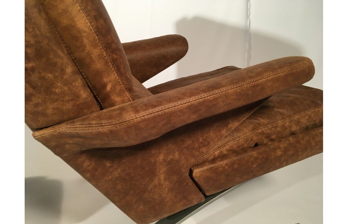 Armchair "Swing" and Ottoman by Reinhold Adolf and Hans-Jürgen Schrapfer for Horn, 1970 s