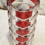 Ruby-colored glass vase by JG Durand and produced by Luminarc circa 1970