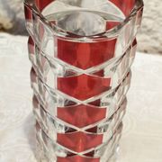 Ruby-colored glass vase by JG Durand and produced by Luminarc circa 1970
