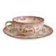 Tasse à café en terre de fer décor Minton rose Sarreguemines fin XIXe