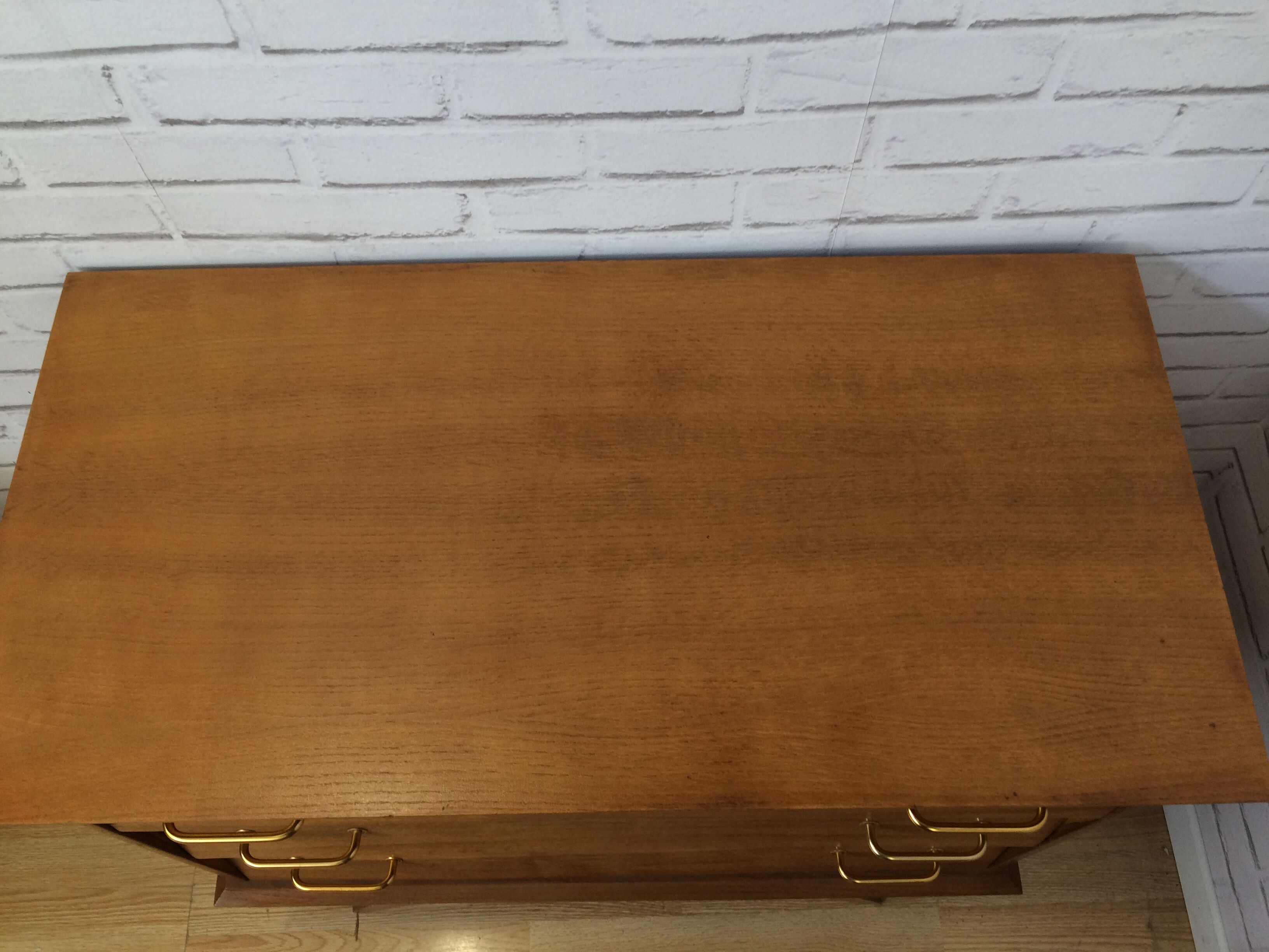 Chest of drawers 3 drawers golden oak compass feet