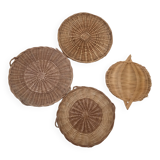 Set of wicker trays