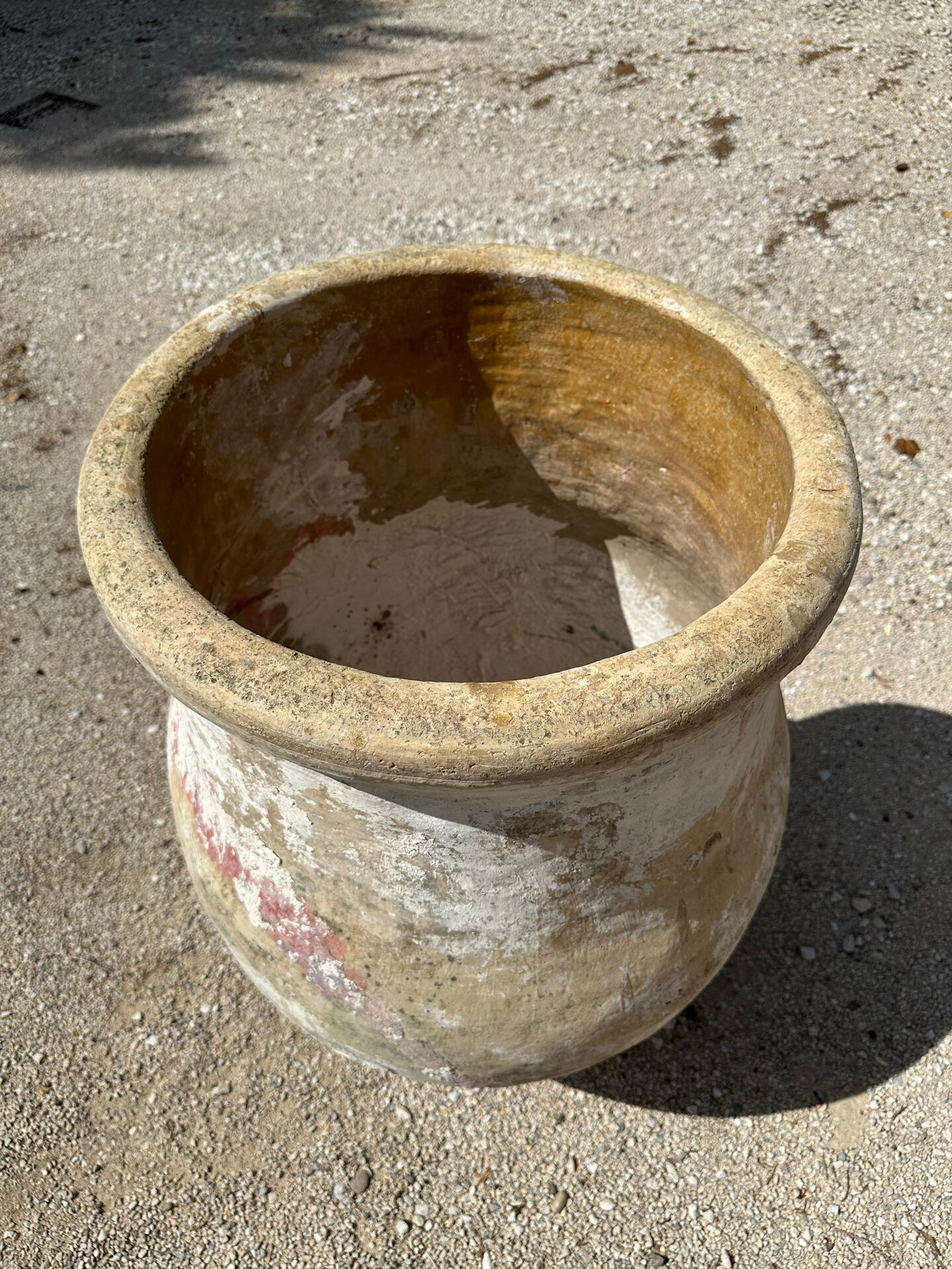Ancient terracotta pottery jar