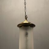 Vintage Glass Light Pendant in Bronze, 1960s