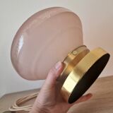 Pink Deveau glassware in touch lamp