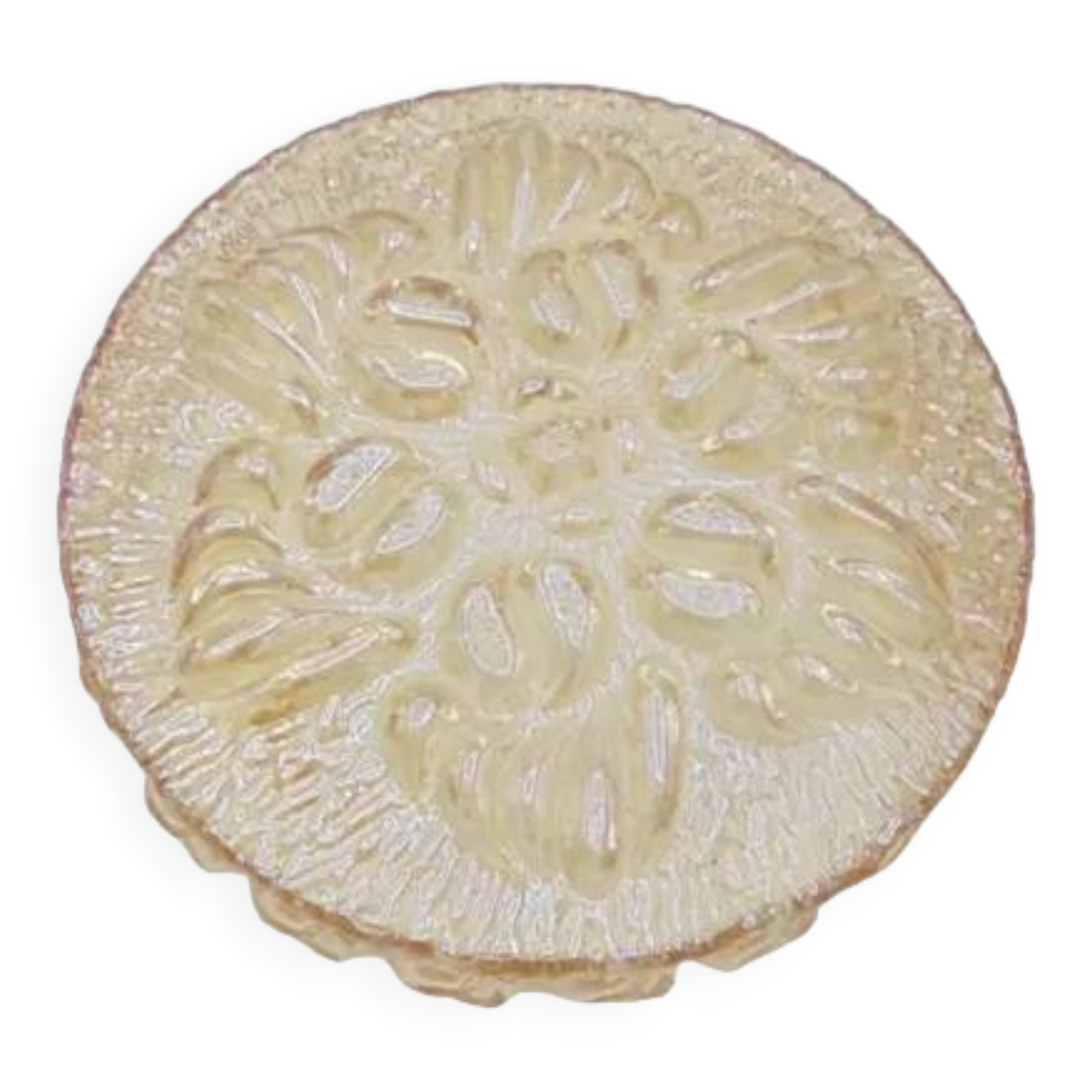 Iridescent cast glass ceiling light by Helena Tynell