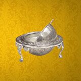 Antique silver-plated butter dish – made in England – butter bell / caviar pot