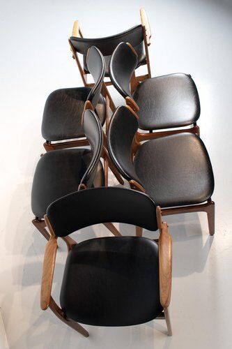 Chaises par Erik Buch, ensemble de 6