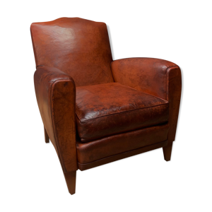fauteuil club en cuir Français, La Havane, modèle Moustache, vers les années 1950