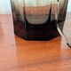 Set of three hexagonal smoked glass glasses – 1970s